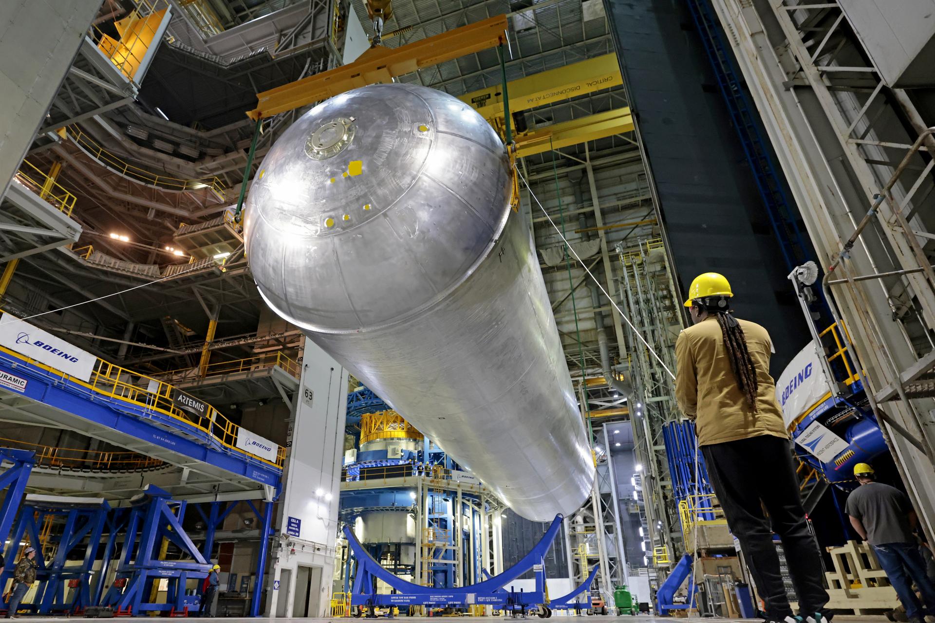 Featured image for “Core Stage Forward Skirt and Liquid Hydrogen Tank for Artemis III Moves on to Next Phase of Production”