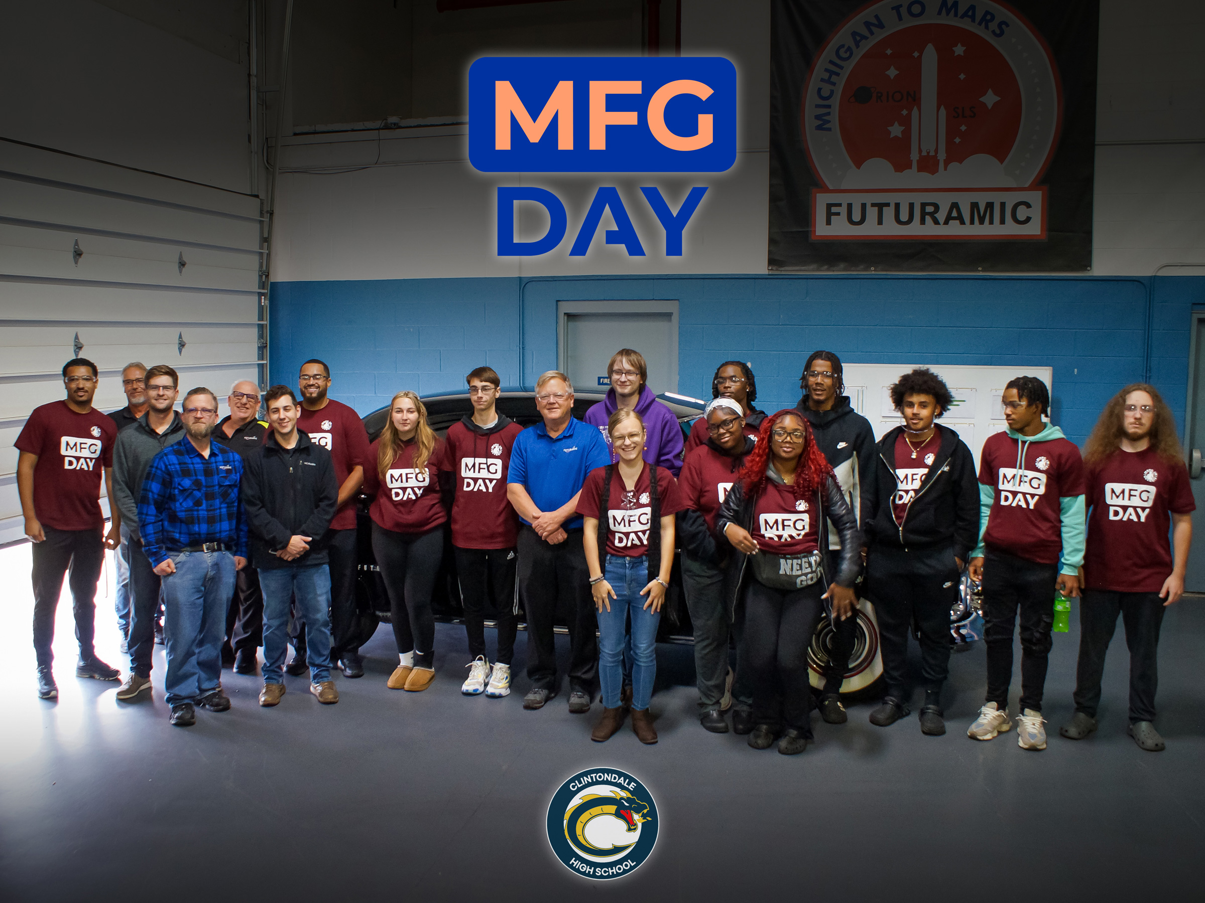 Featured image for “Clintondale High School and Mark Hackel Tour Futuramic for MFGDay 2024”